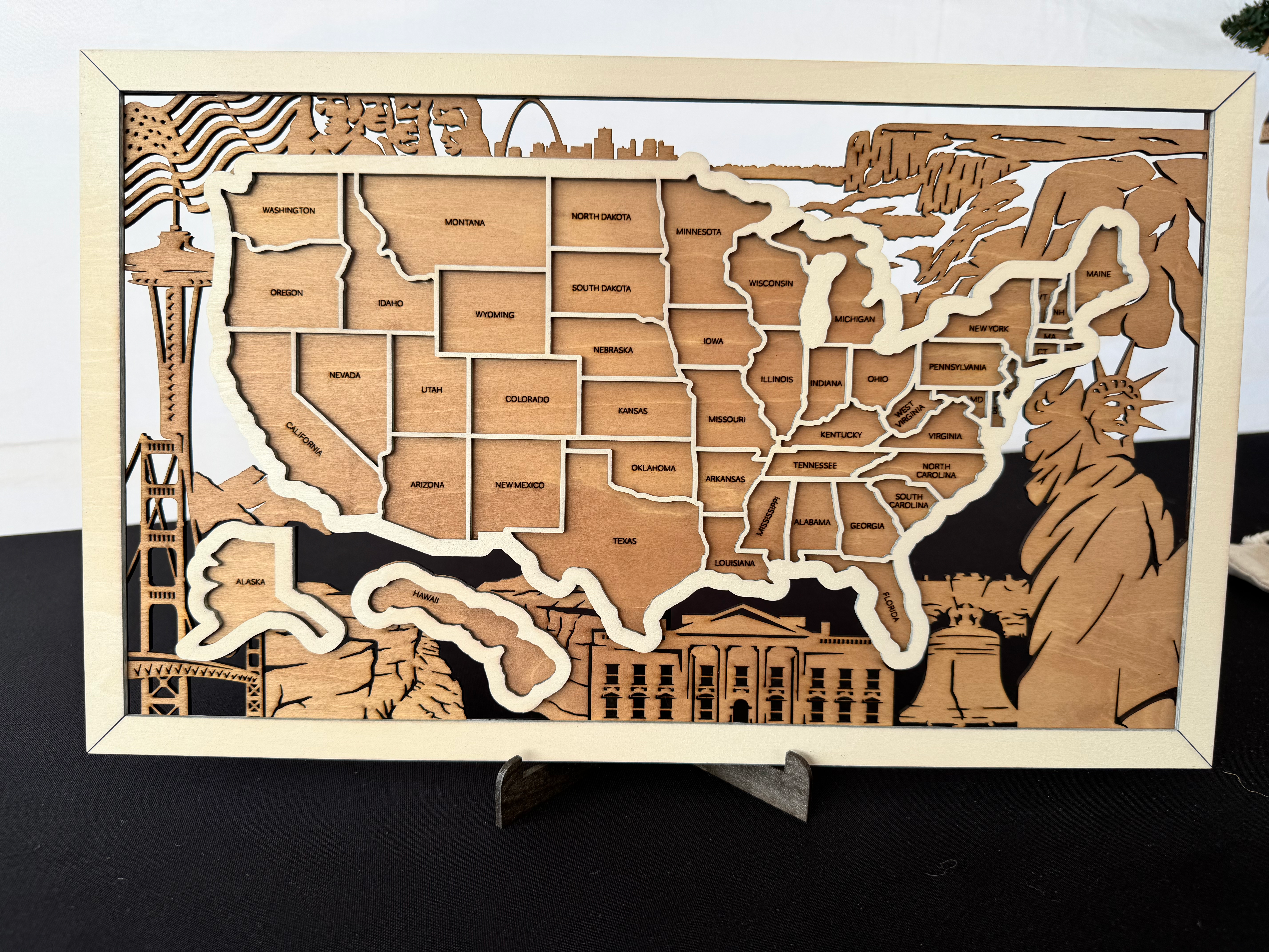 State Insert Travel Map | US Monuments