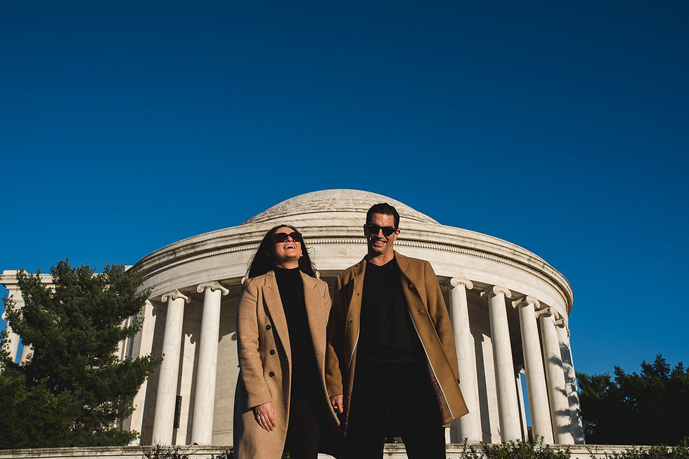 Nicholas and Joana Jefferson Memorial engagement photos in Washington DC, photograph 02