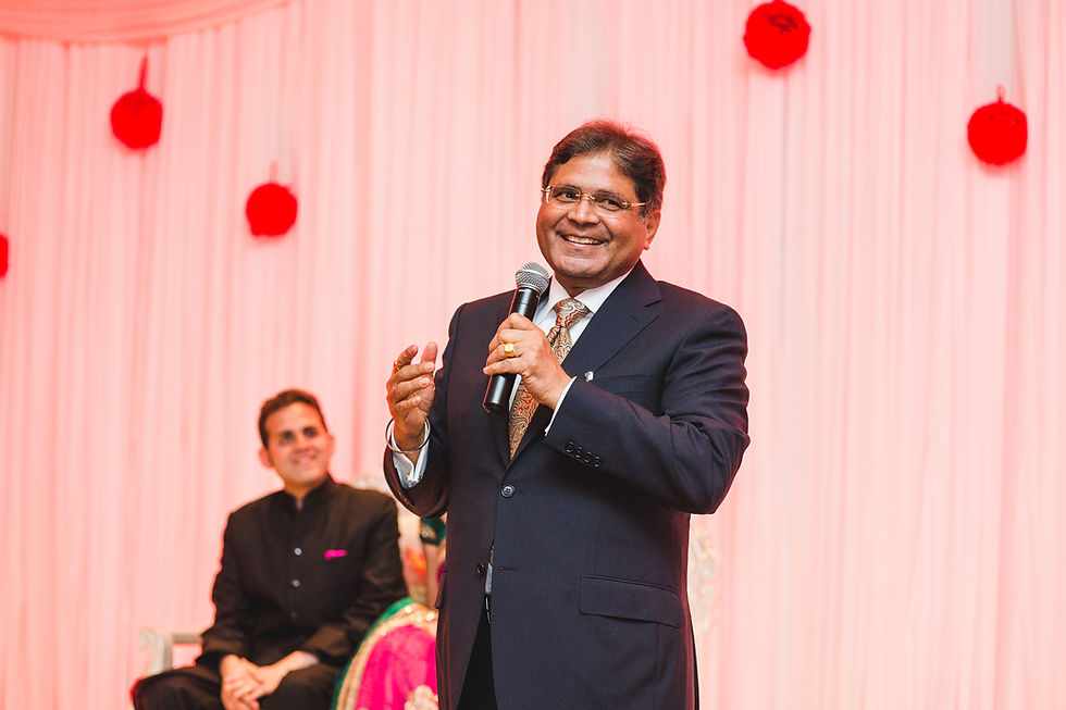 Wedding speech during Manu and Kavita’s reception
