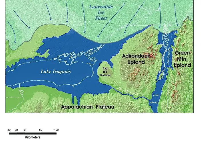 A map shows the retreating glacier that left behind the clay we use today in southern Ontario