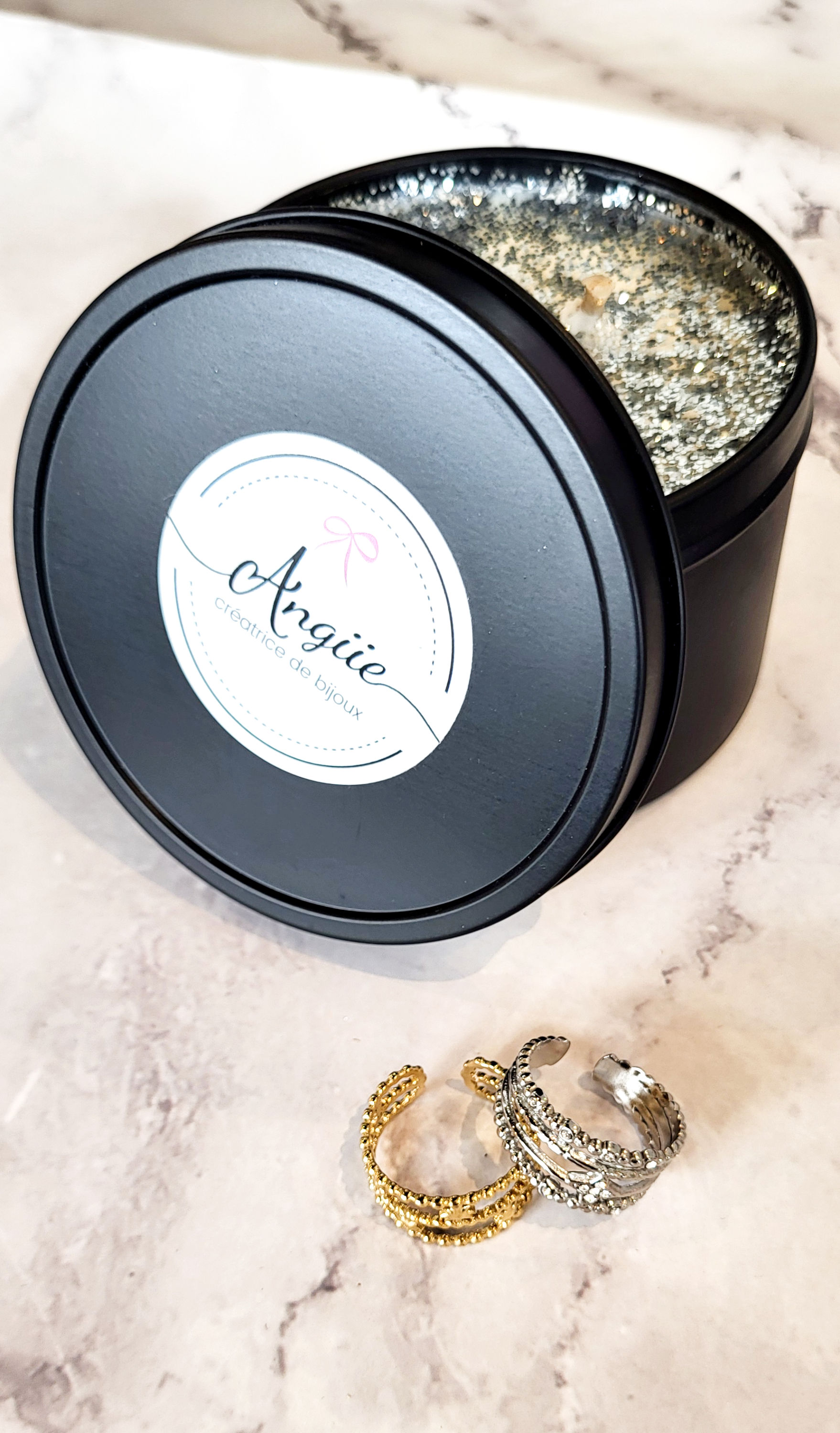 Bougie Bijoux avec sa bague réglable