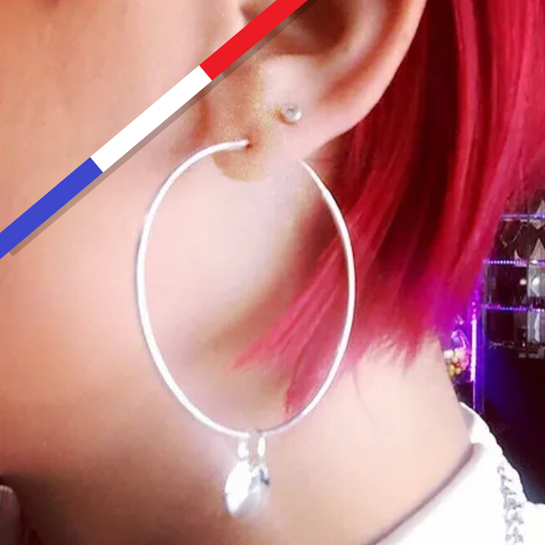 Créoles petite pampille argent