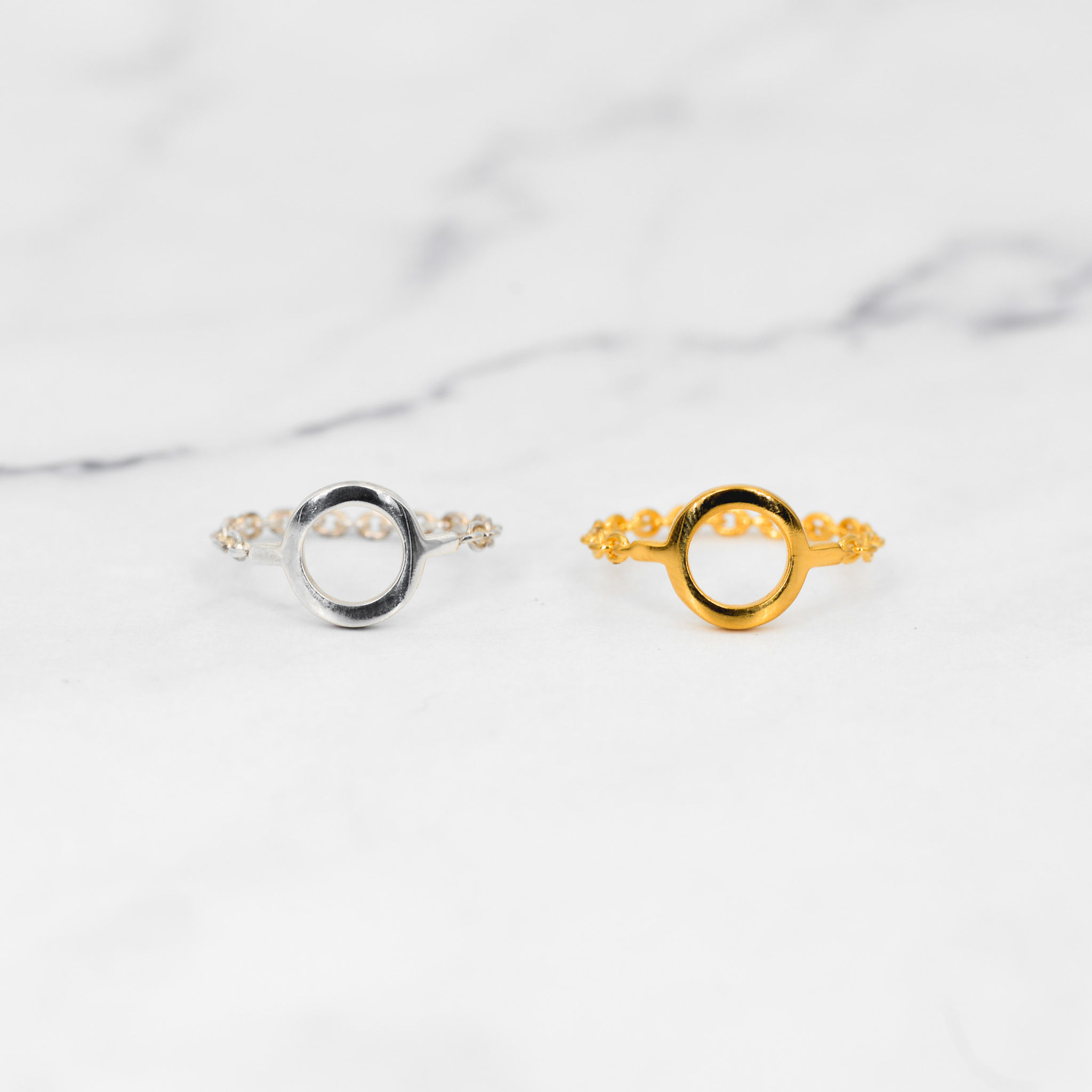 Bague chaîne cercle