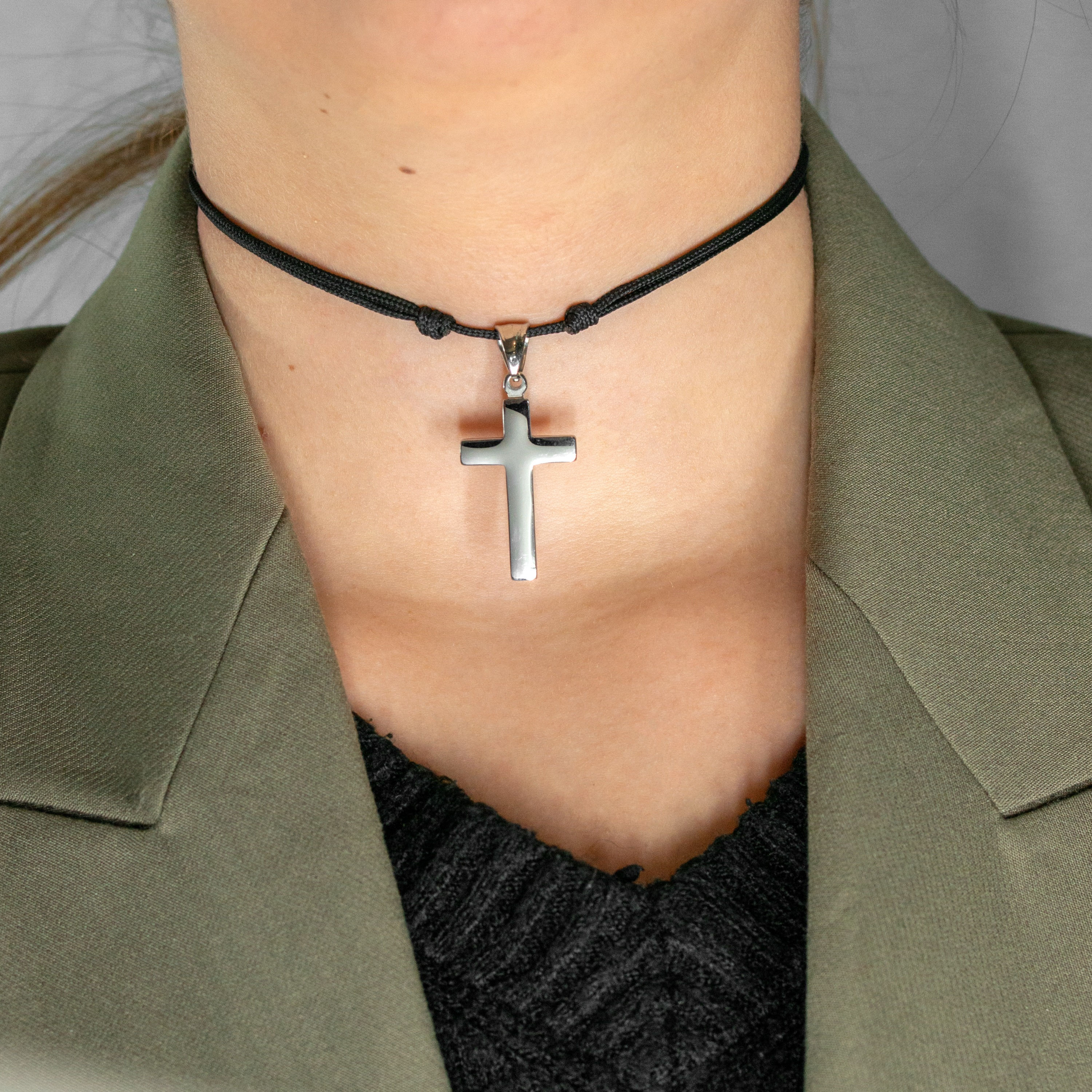 Collier cordon Croix💎
