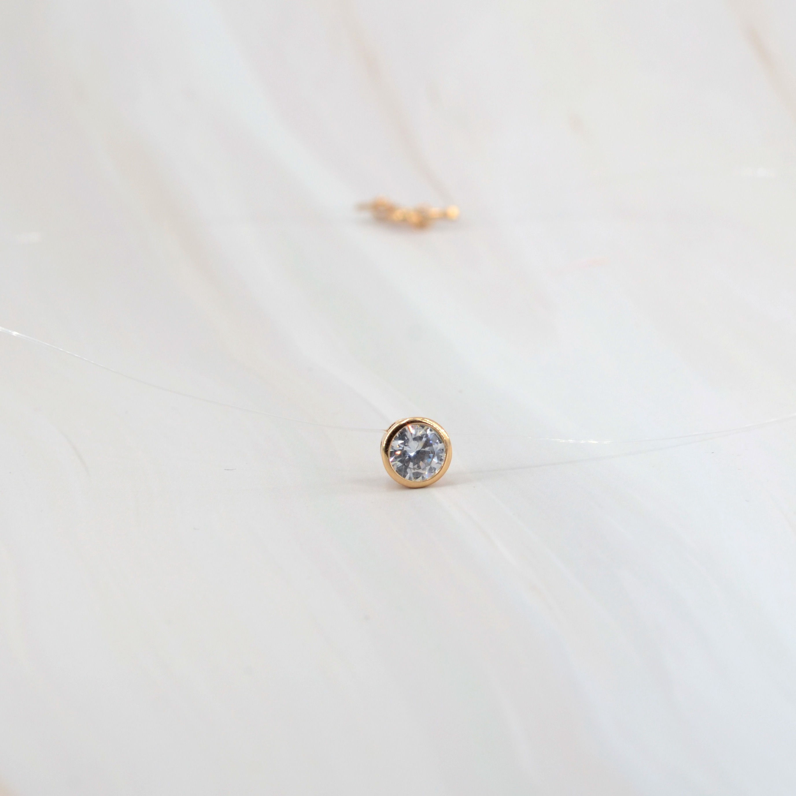 Collier nylon Zircon Plaqué or💎