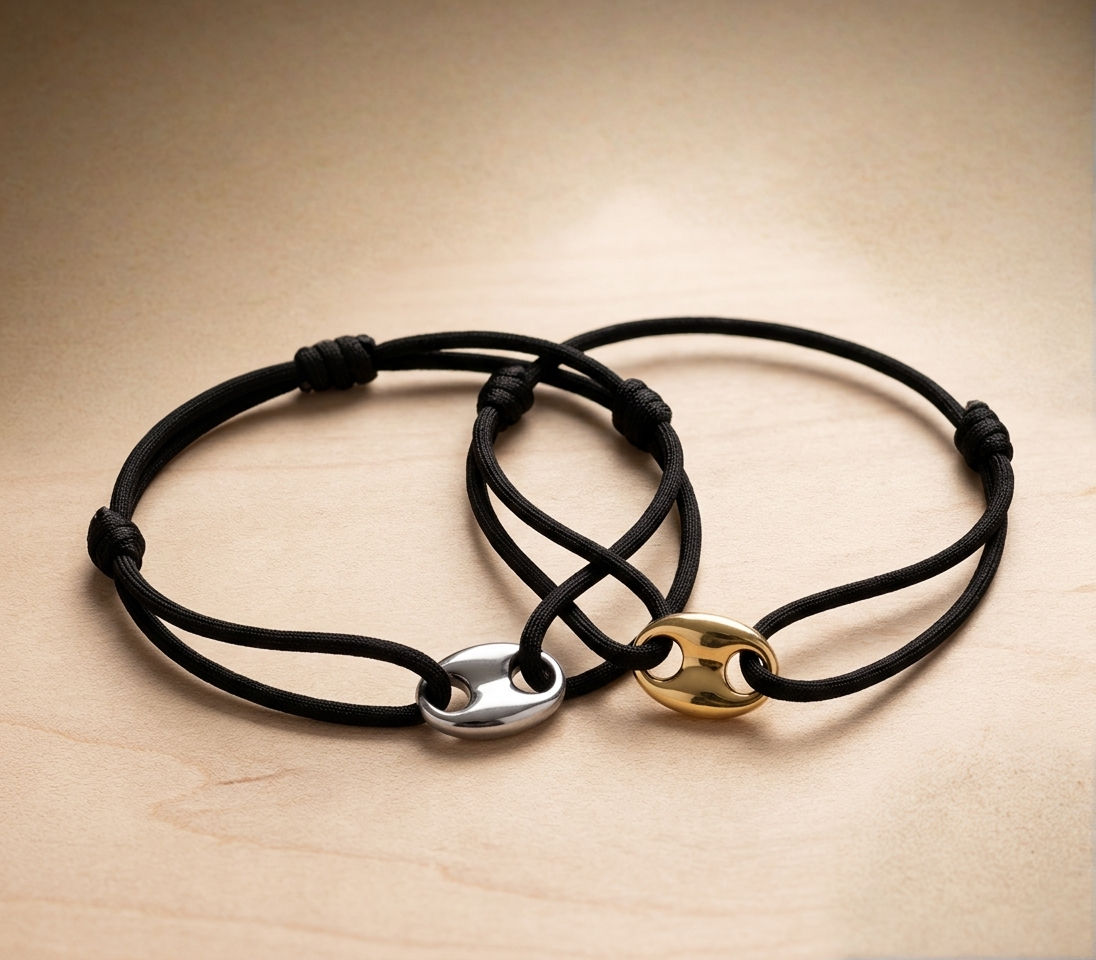 Bracelet cordon grand  grain de café💎