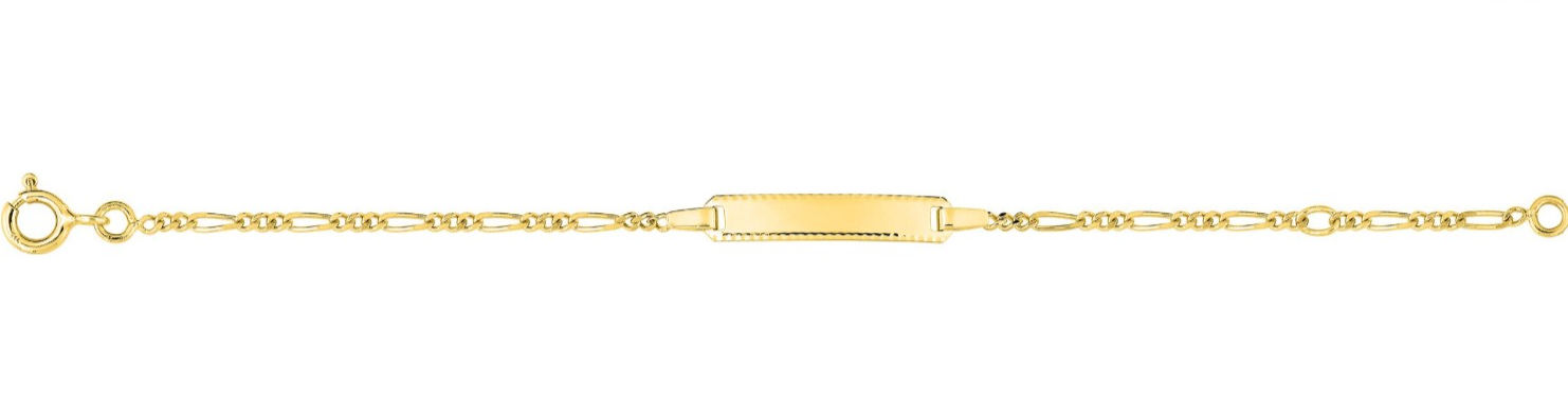 Gourmette bébé avec chaîne maille gourmette fine Or jaune 375