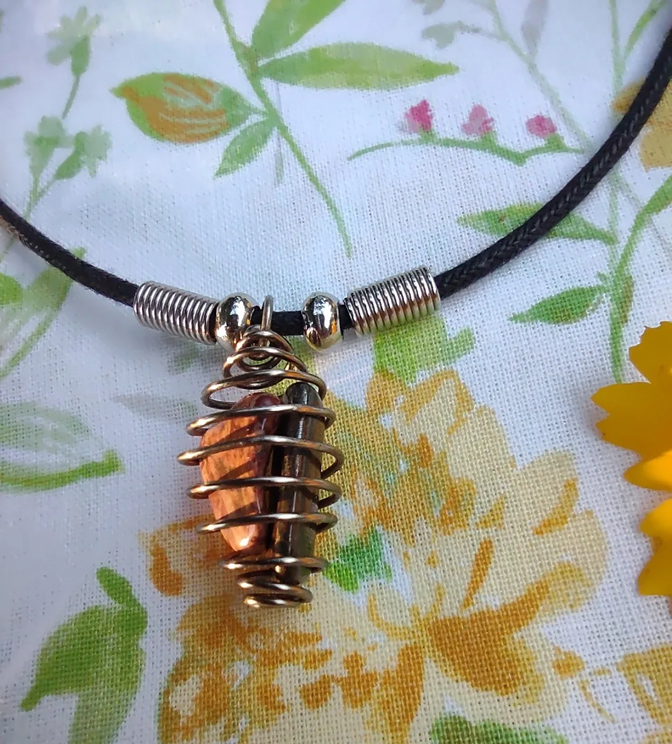 Thumbnail: Wire Caged Crystal Necklace 