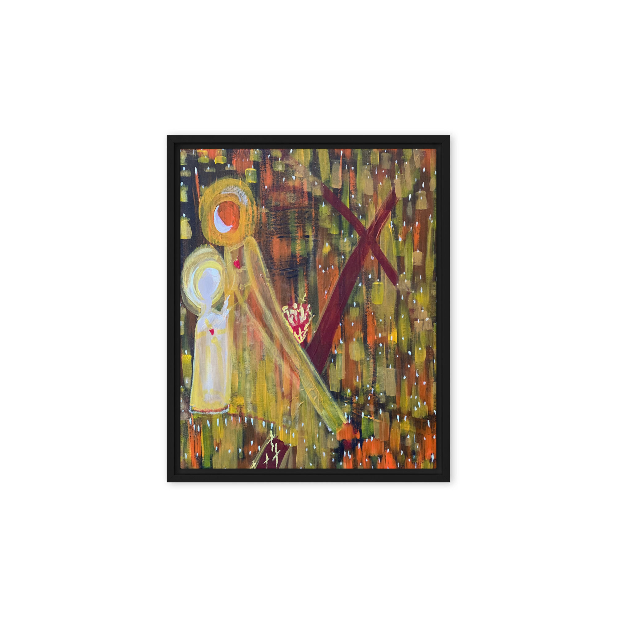 Framed canvas of Mother and the Child Jesus