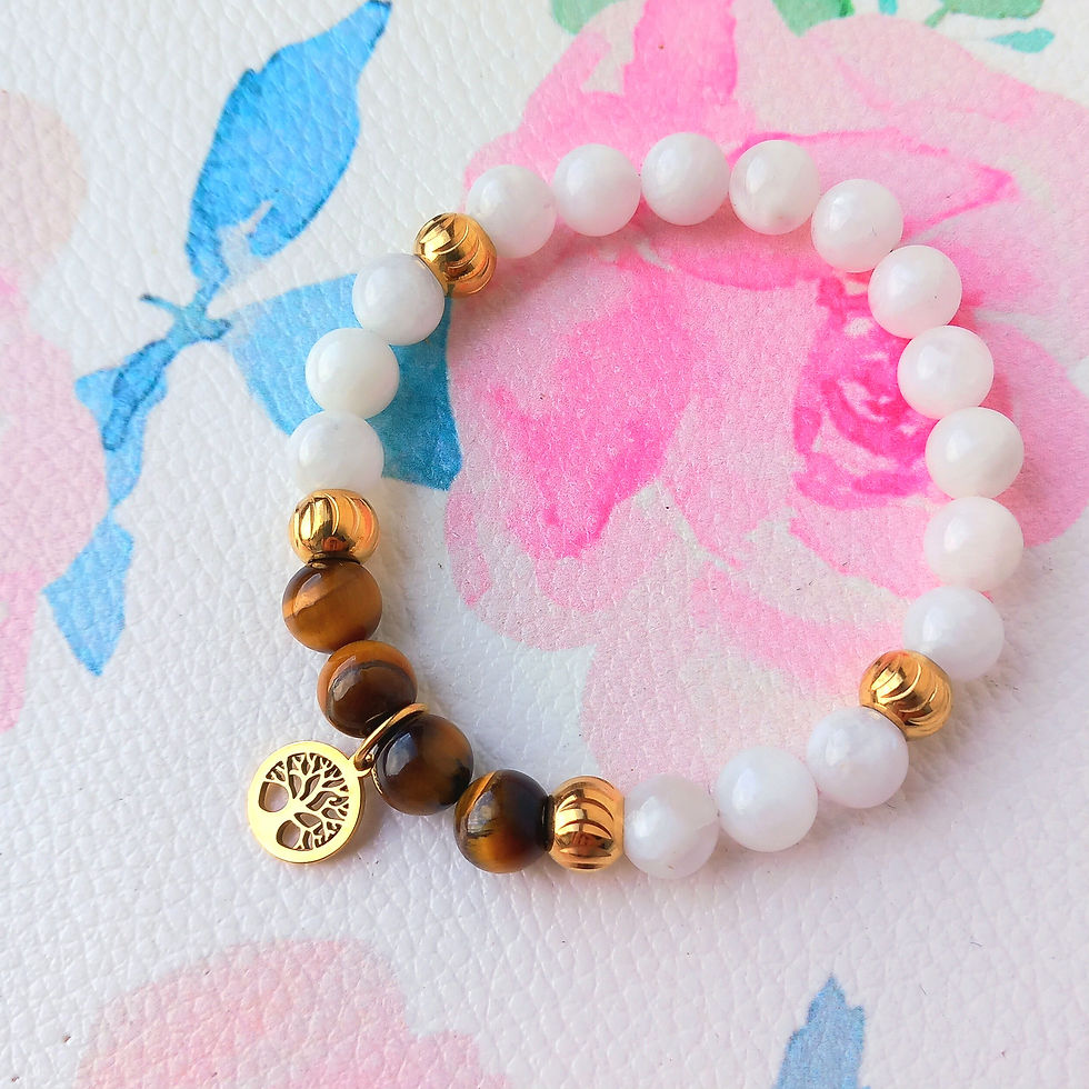 Miniature : Bracelet Intuition & Confiance – Péristérite & Œil de Tigre