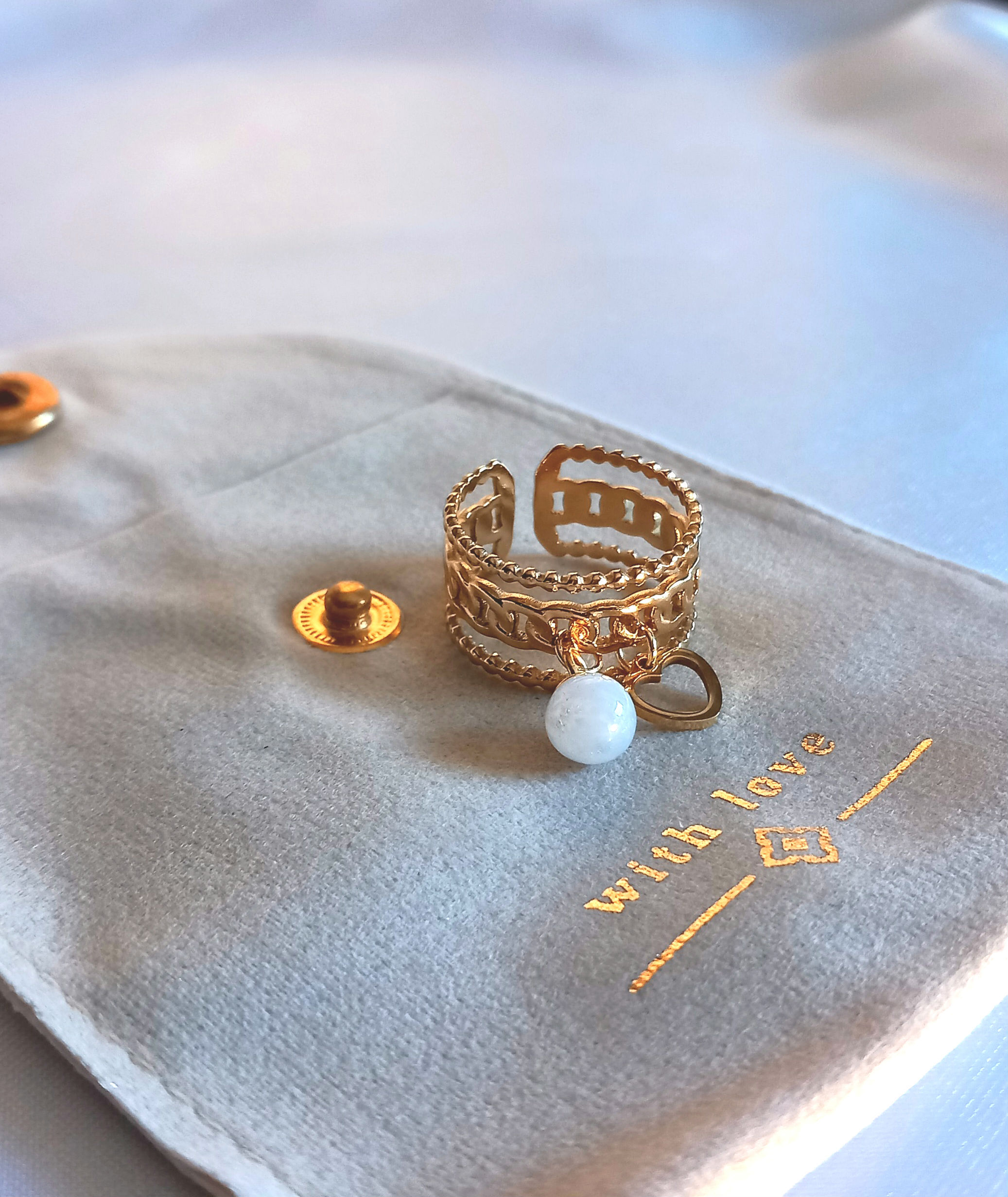 Communication🗣/Canalisation émotionnelle 🧘‍♀️ Bague Calcedoine bleue 💎