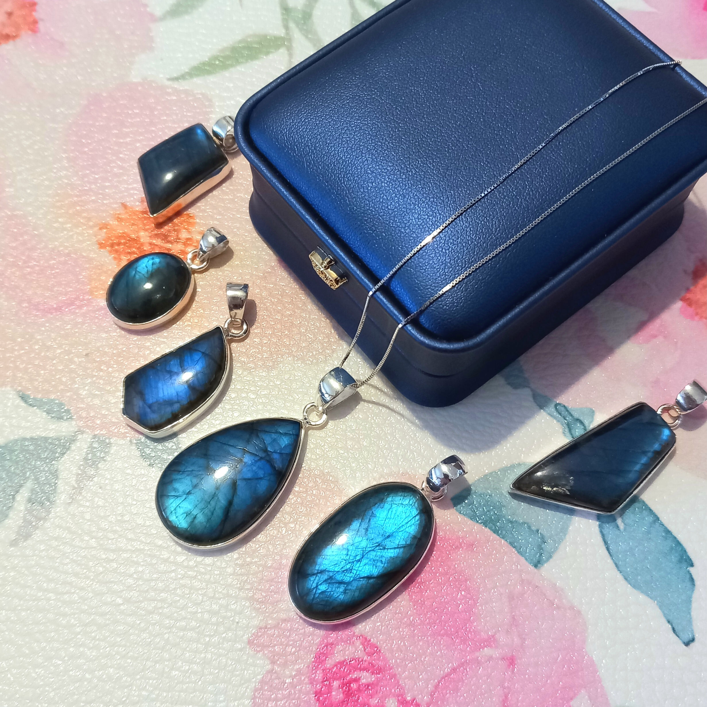 Intuition🔮 Protection🧿 Collier Argent 925 Labradorite de très haute qualité 💎