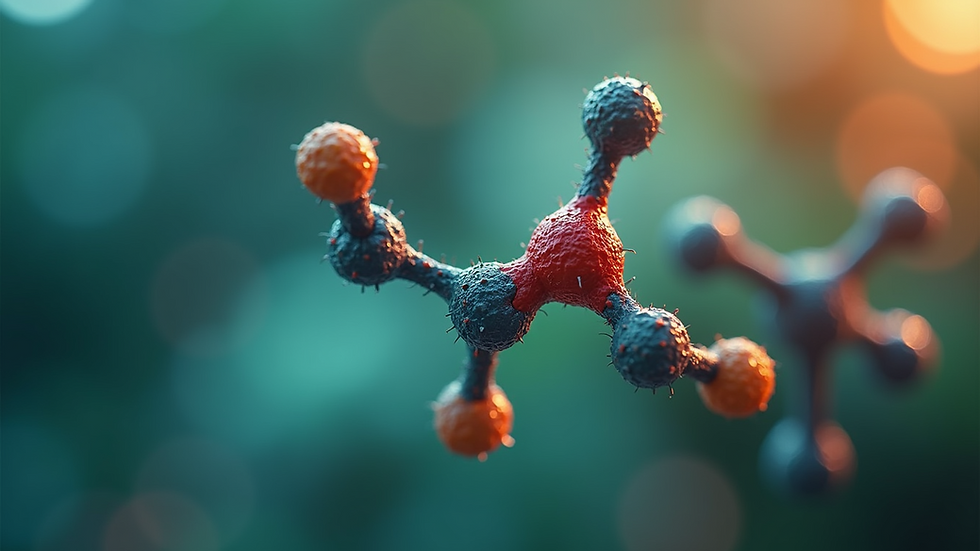 Close-up view of testosterone hormone molecule model