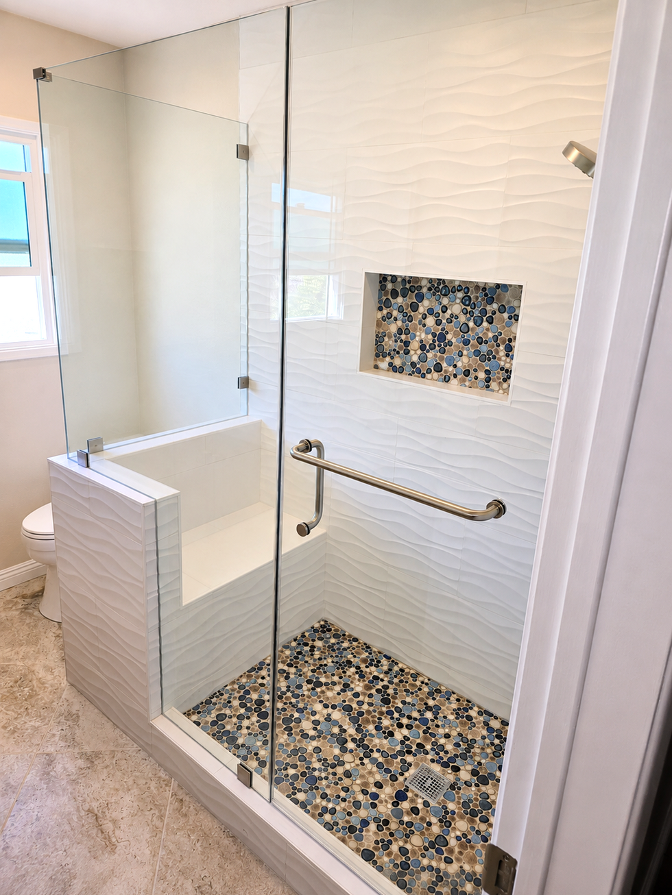 Customized coastal shower!