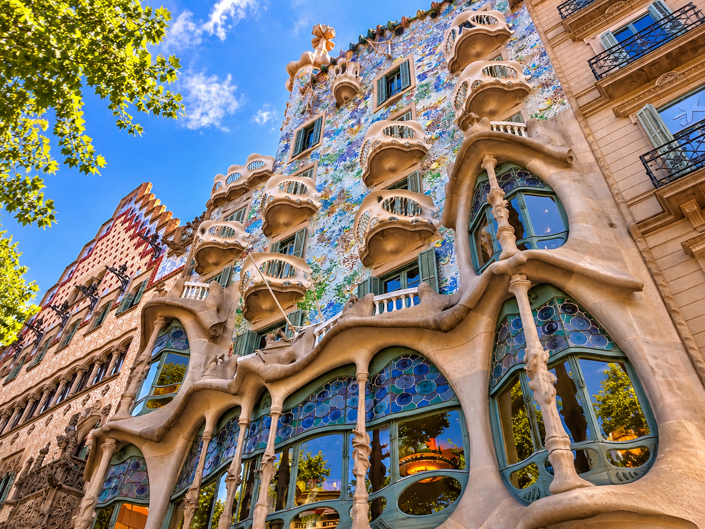 Casa Batlló de Gaudí en Barcelona, fachada modernista