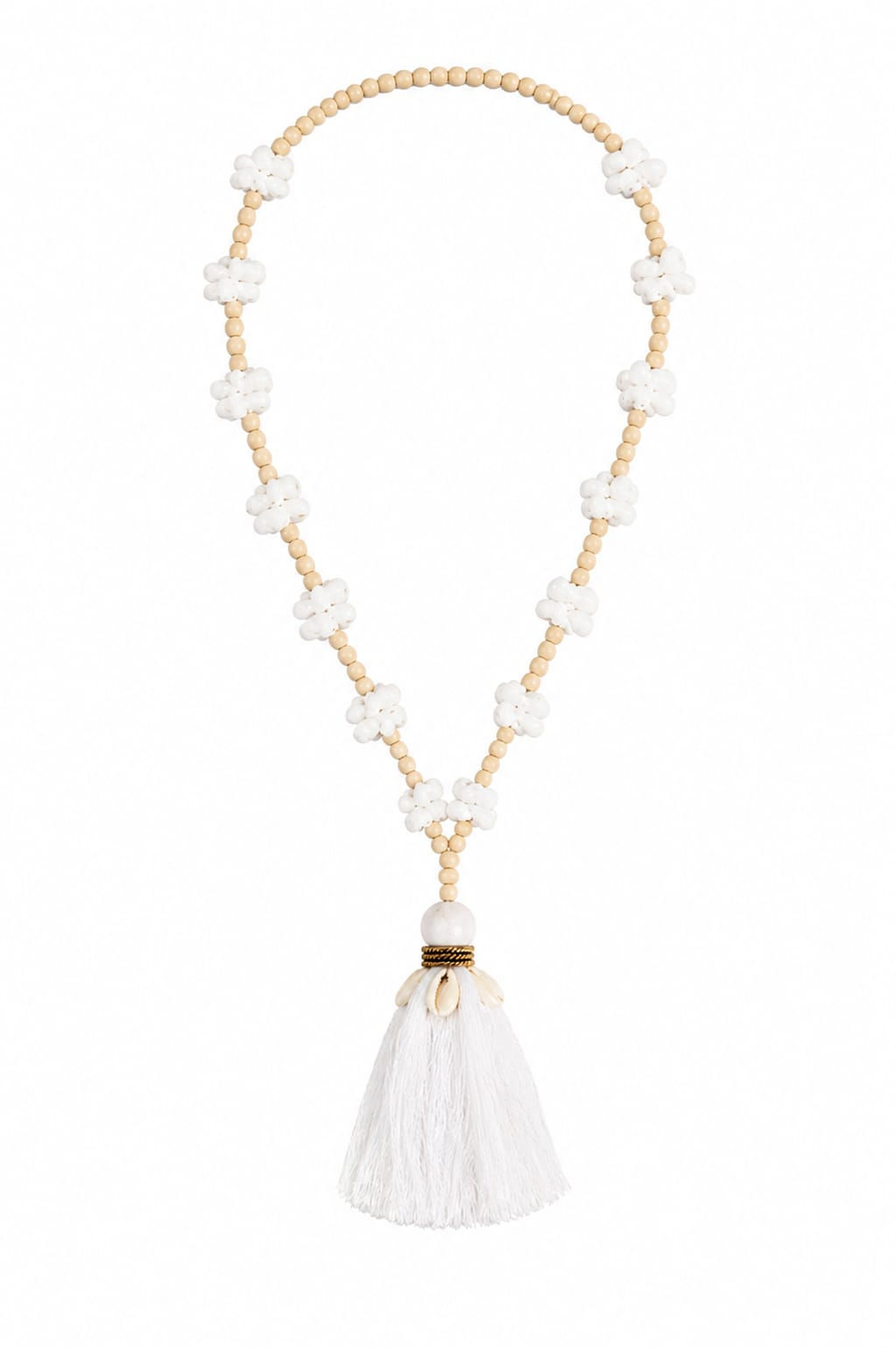 collar borla blanco