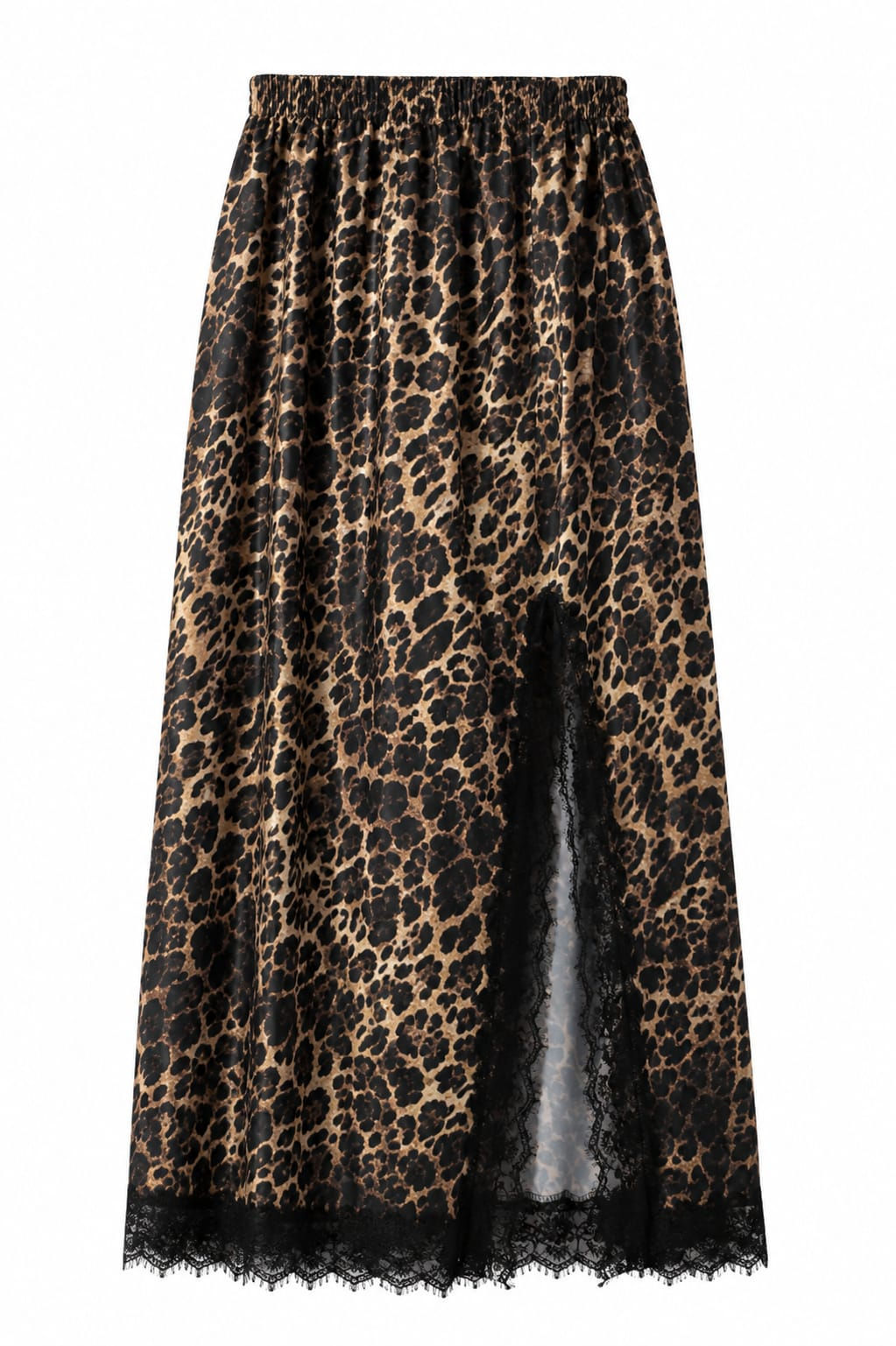 Falda satén encaje animal print