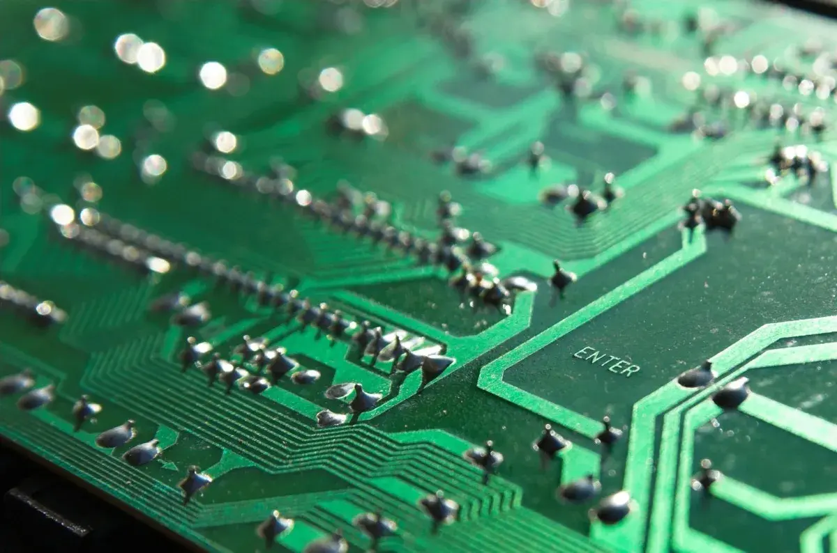 Circuit Board with Computer Chips
