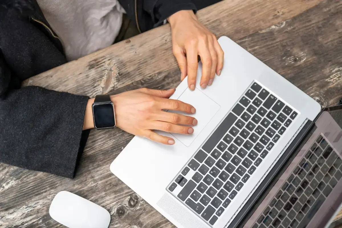 Person working on laptop