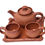 Thumbnail: Organic Charm: Artisan Earthen Teapot, Cup, and Tray Trio