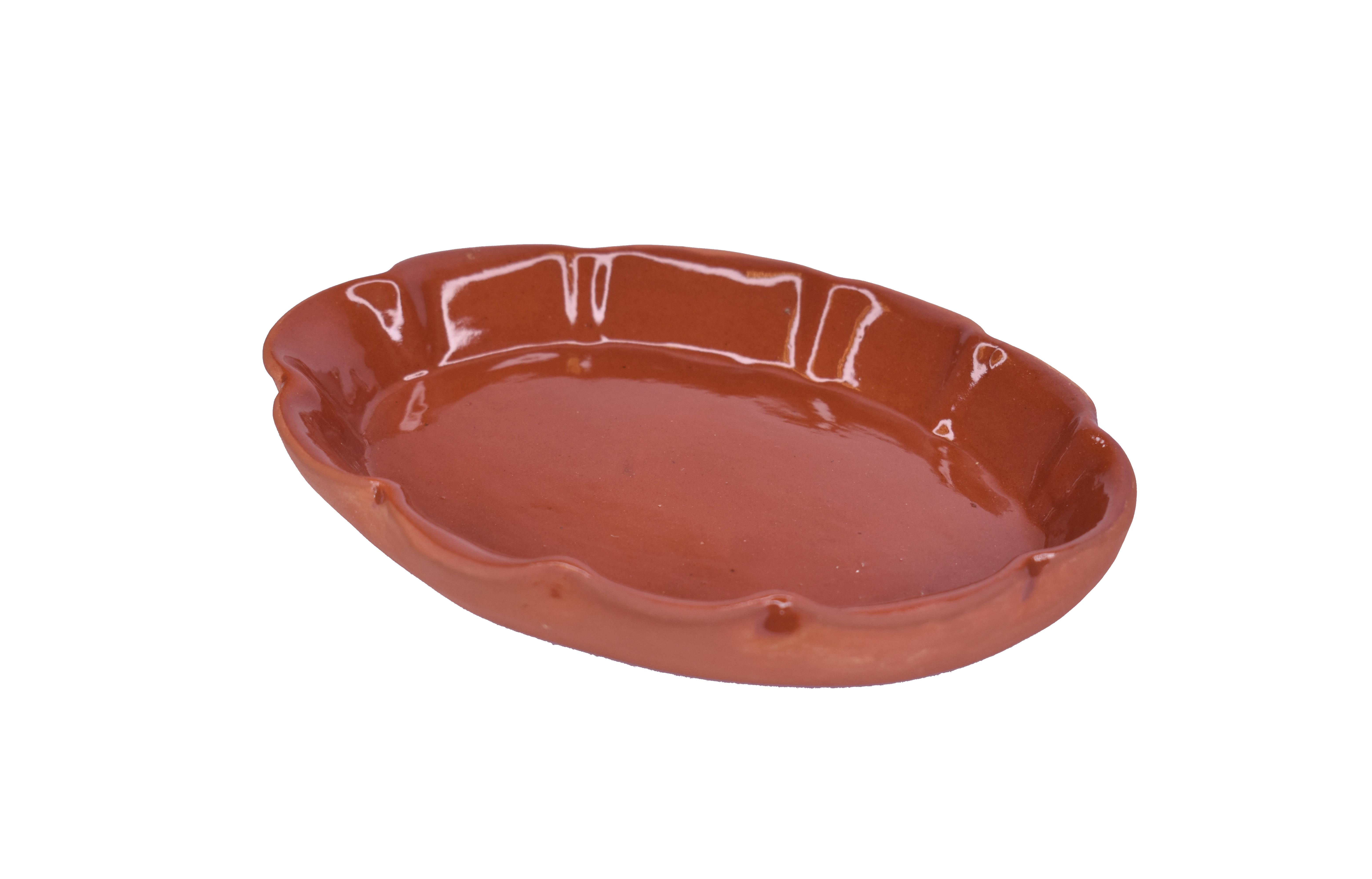 Earthen Oval Tray Microwaveable Small(Two Cup)