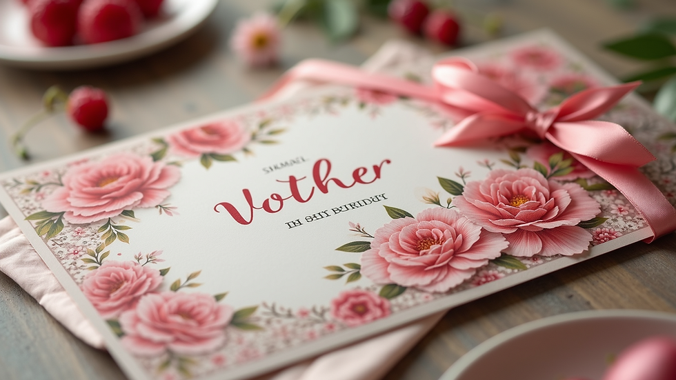 Close-up view of a customized gift voucher with floral design