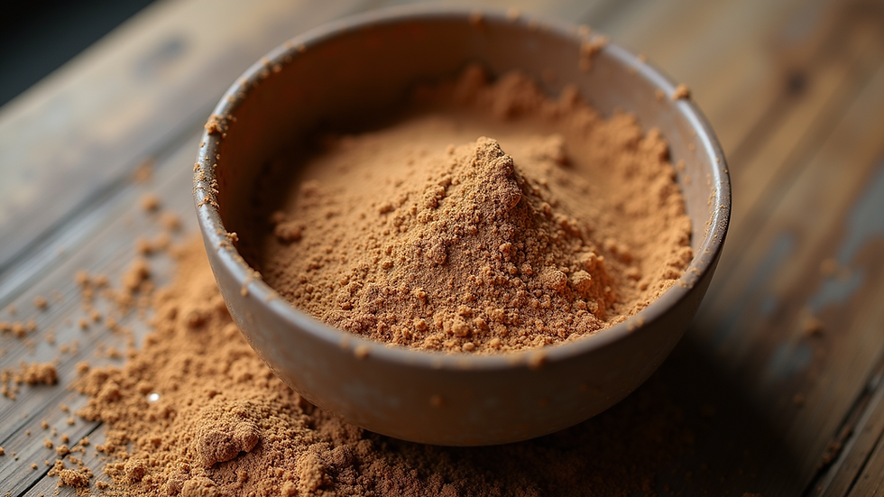 High angle view of a mixture of homemade clay ingredients in a bowl