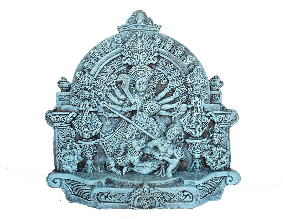 Thumbnail: Krishnanagar Handmade Clay Goddess Durga Idol Gift Home &  Office decor