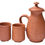 Thumbnail: Unglased Earthen Reuseable Water Jug with Two Glasses