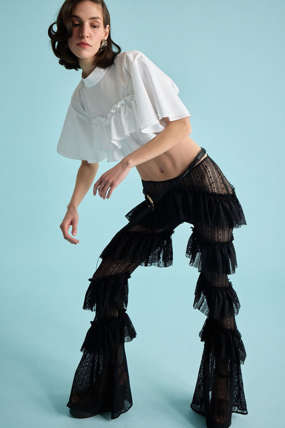 Thumbnail: Noir Ruffles Pantolon