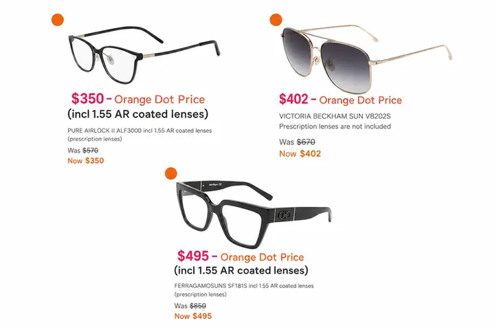 Collection of discounted Pure Airlock II, Ferragamo, and aviator eyewear on sale at Optics 1