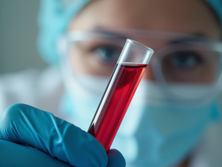 Blood sample collected for liver function testing