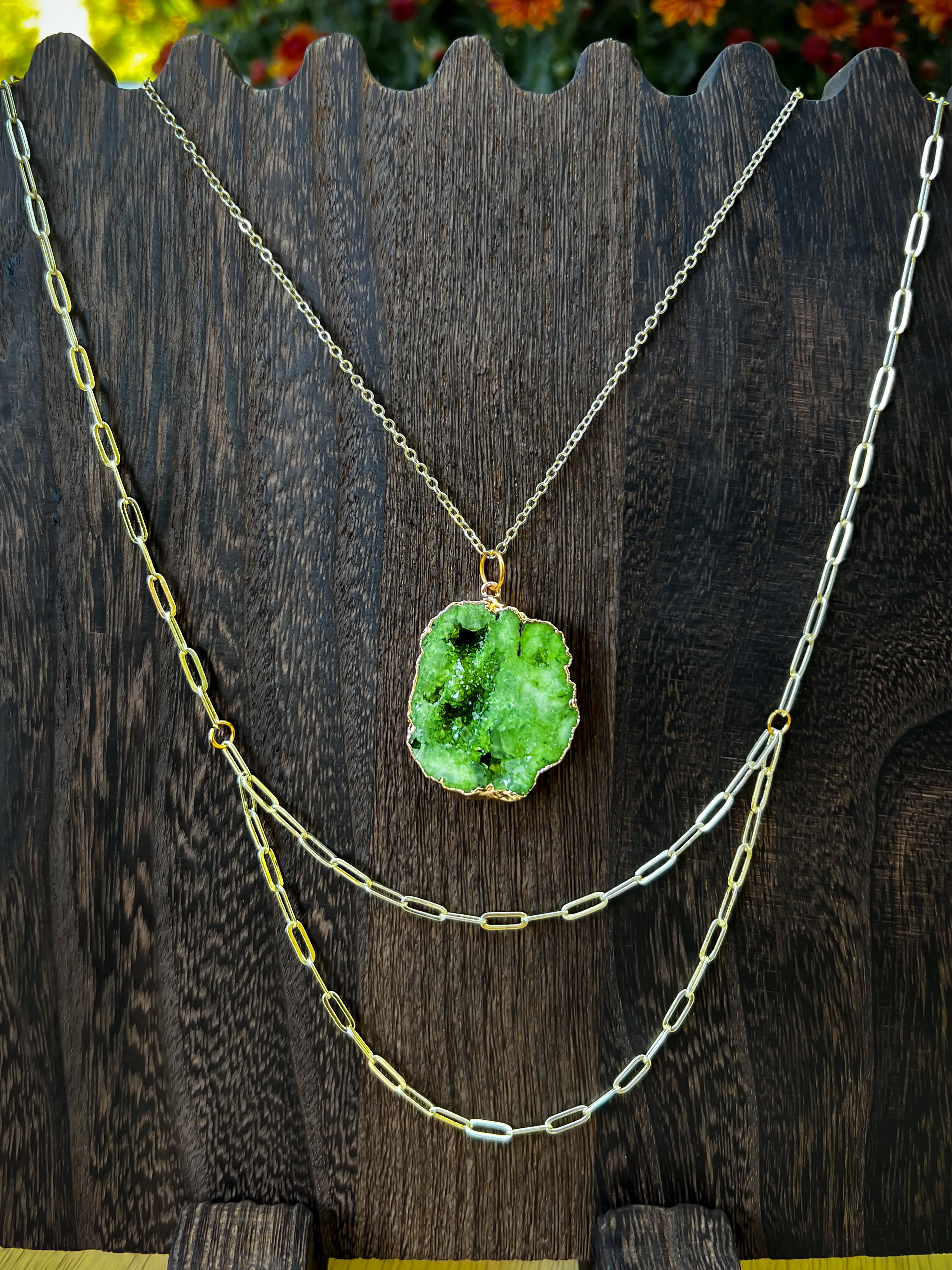 trees of green necklace set