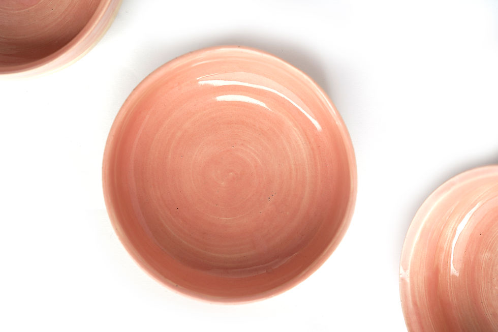 Miniaturbild: Handgetöpferte Bowl  – rosa creme gesprenkelt