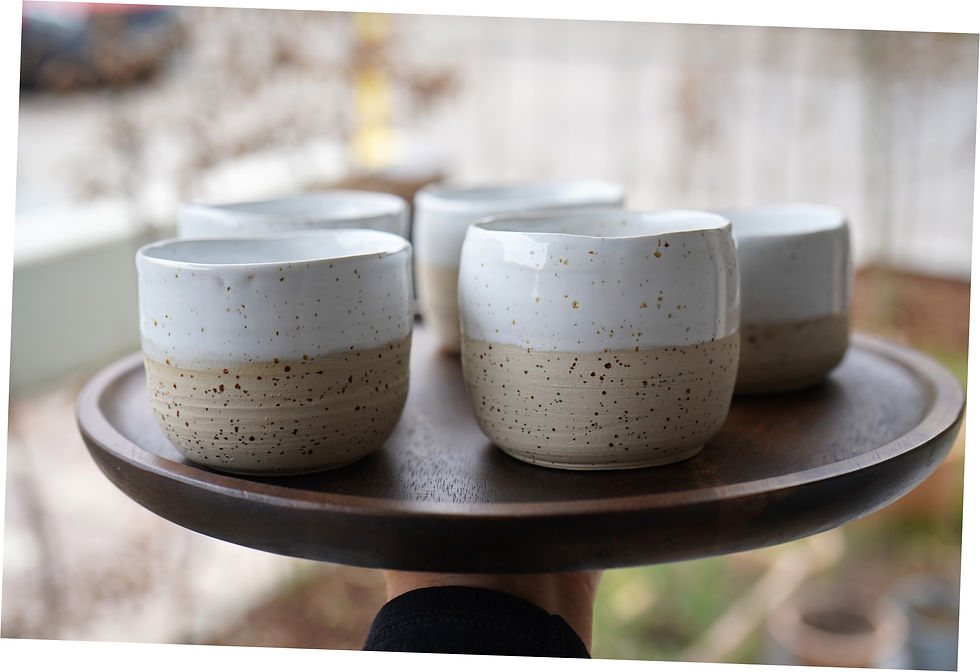 Miniaturbild: handgetöpferter weiß creme Keramik Mocca Espresso Becher 