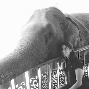 Dr Jessica Bell Rizzolo in Thailand with the Mahout Elephant Foundation
