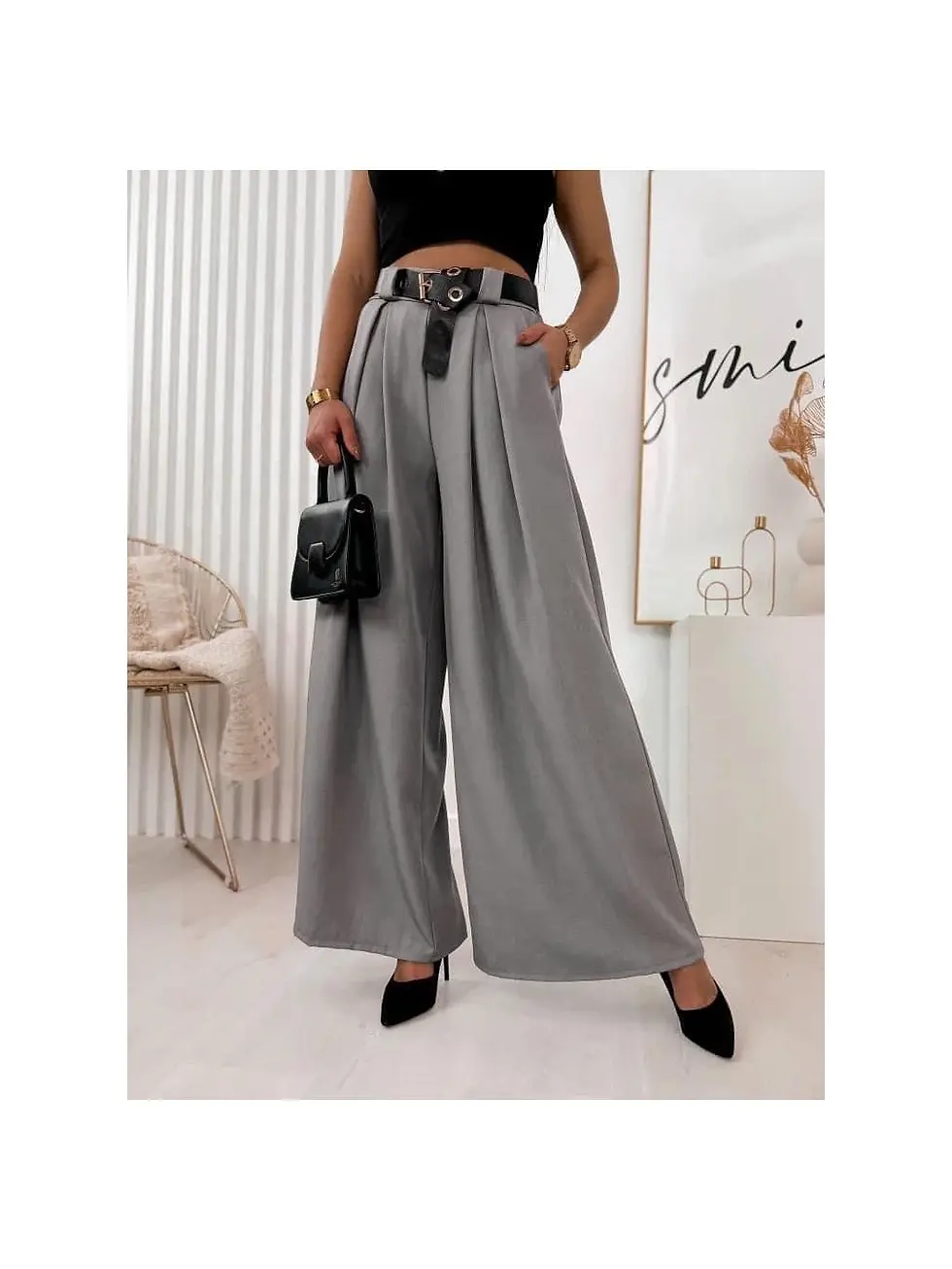 Miniatura: Volne kalhoty s paskem Eliza