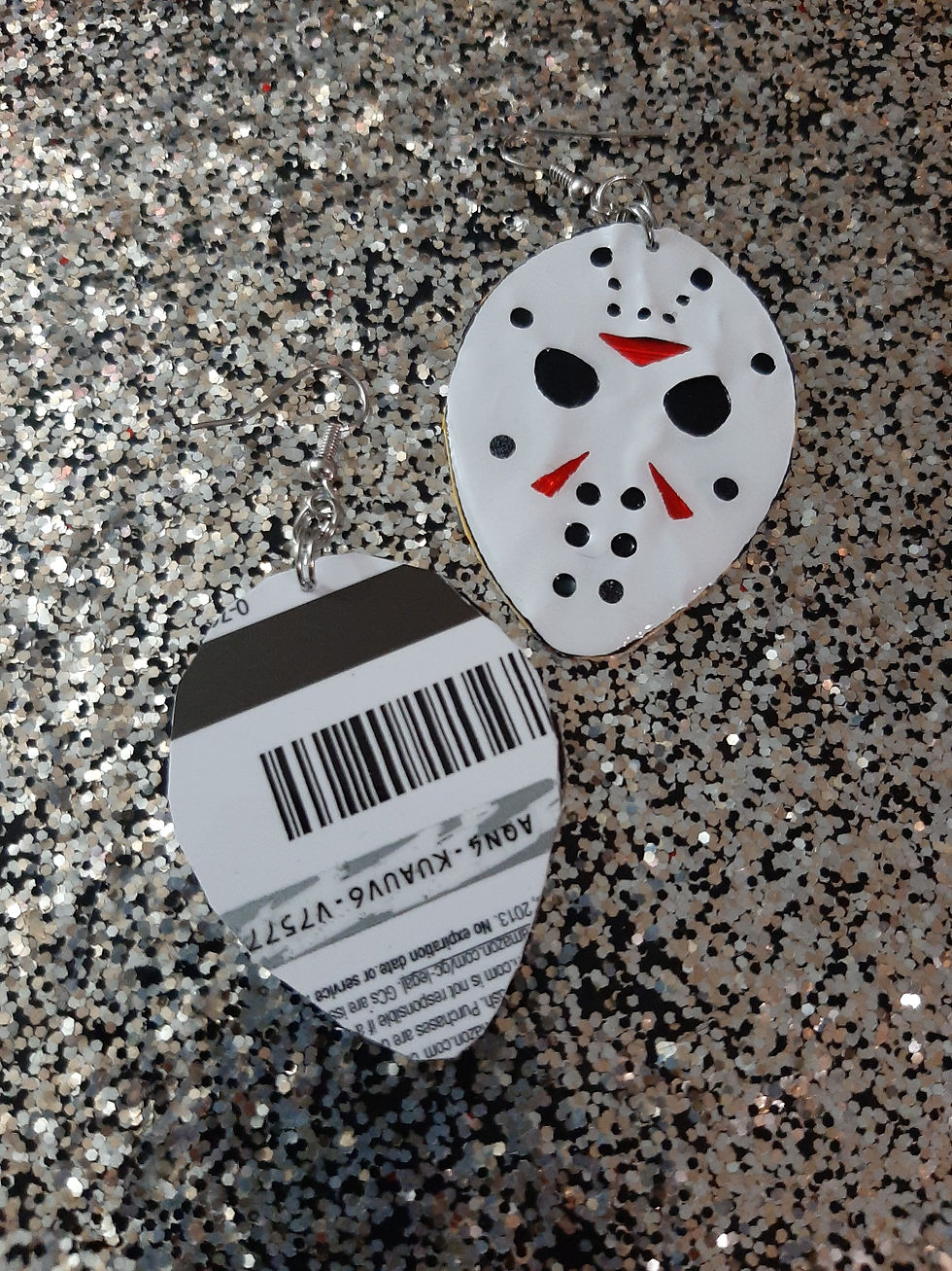 Thumbnail: Friday the 13th Mask Earrings
