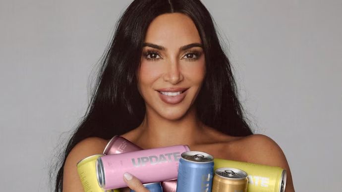 Kim Kardashian leva sua imagem e influência aos negócios da marca Update de bebidas energéticas