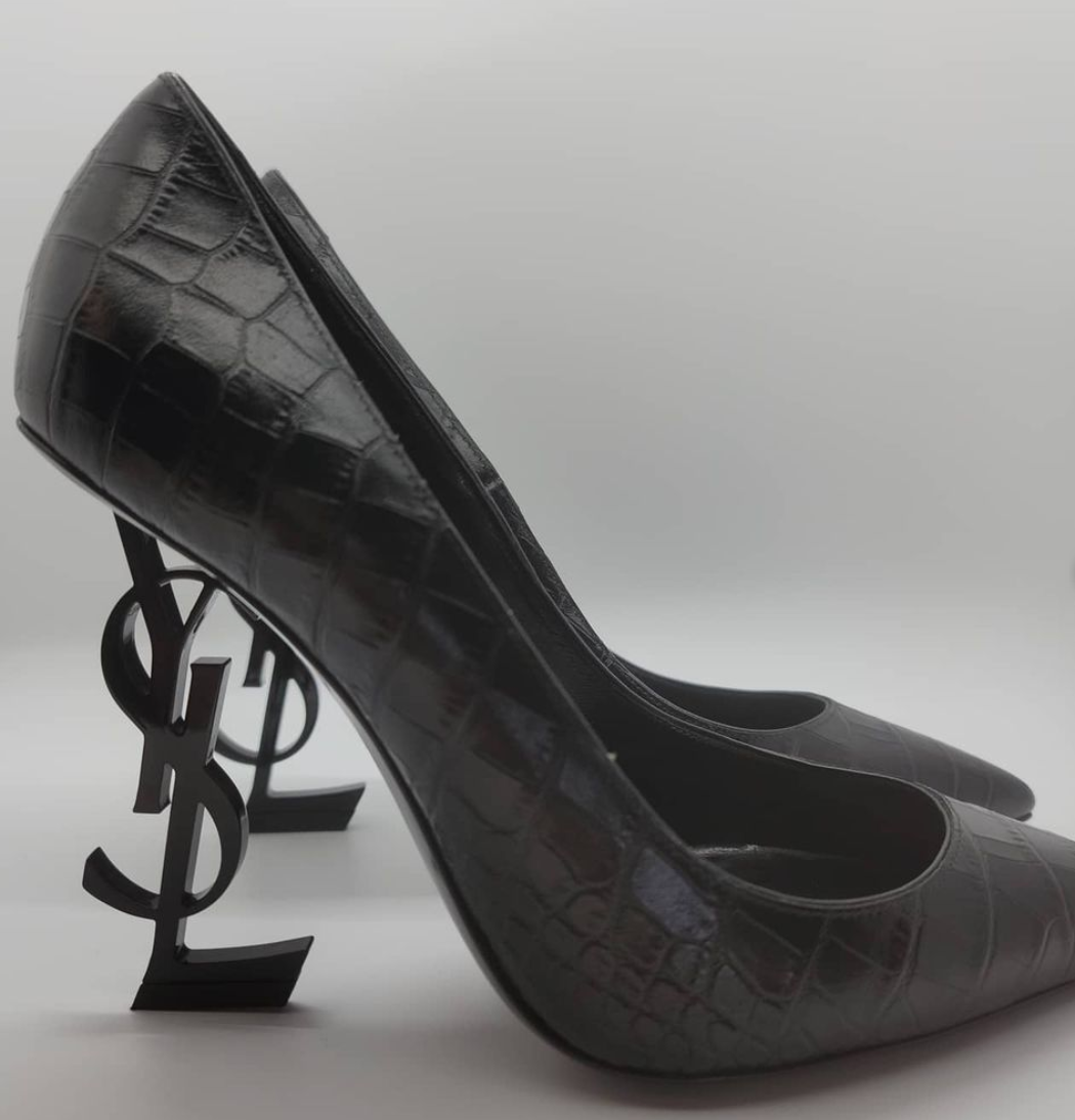 Saint Laurent Opyum pump croc embossed 37.5