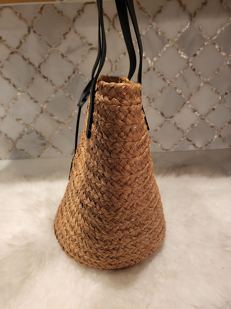 Thumbnail: SAINT LAURENT RAFFIA TOTE