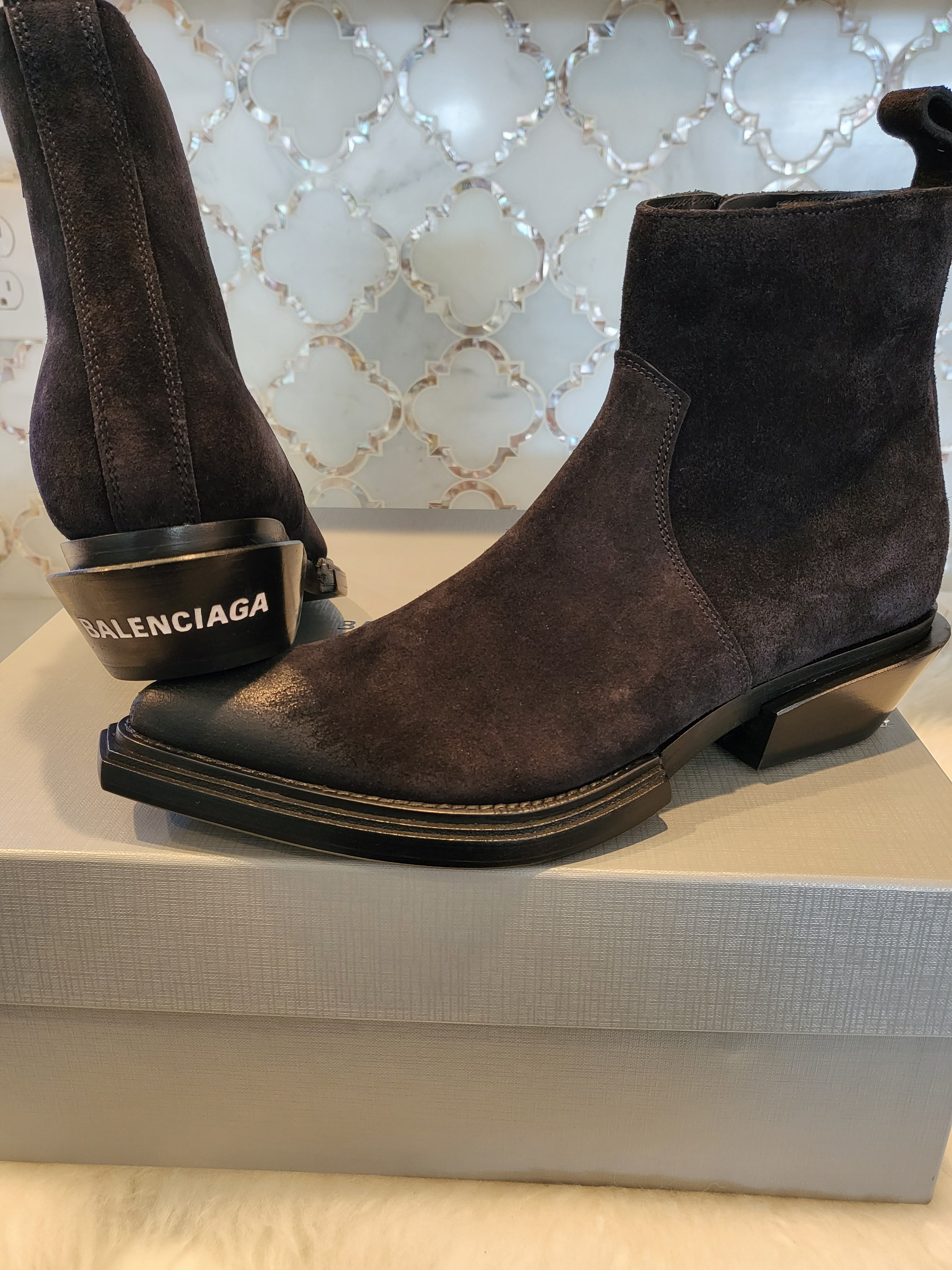 BALENCIAGA LOGO HEELED BOOTS