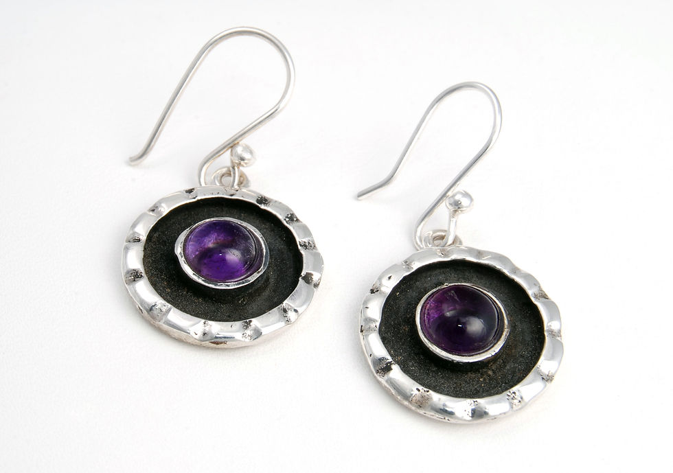 Aretes plata amatista