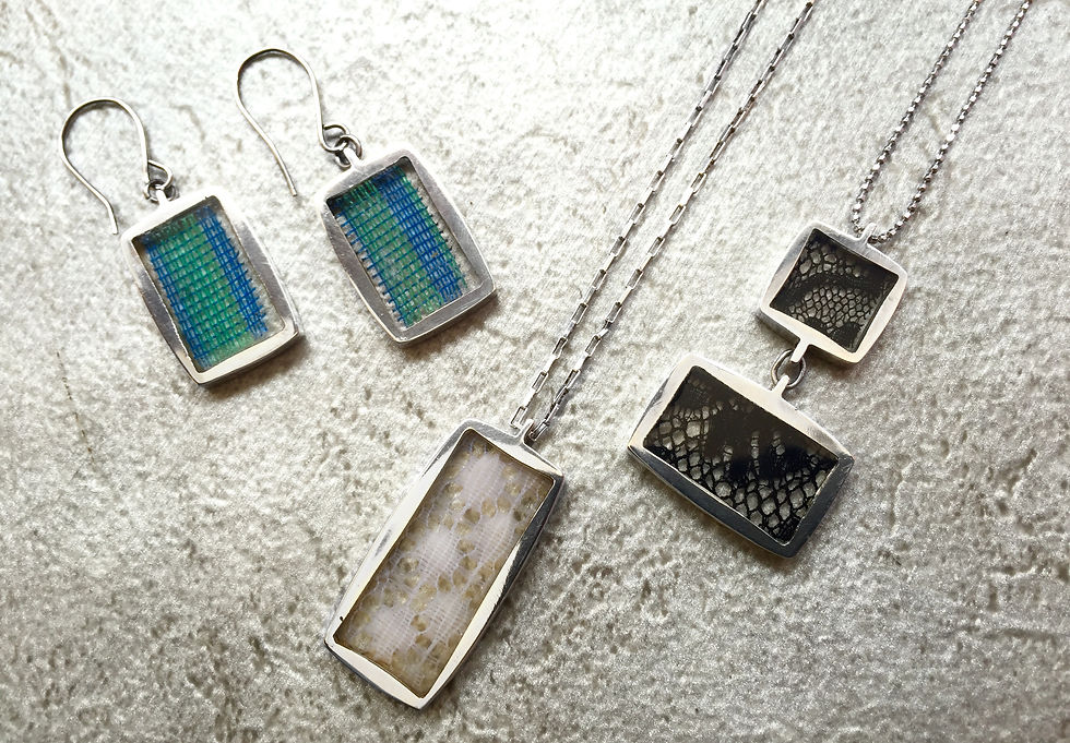 Juego plata textiles encapsulados