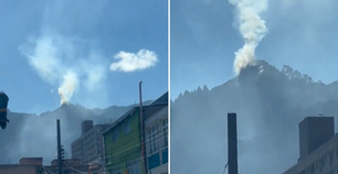 Este lunes se registró un incendio forestal en los cerros orientales en Bogotá