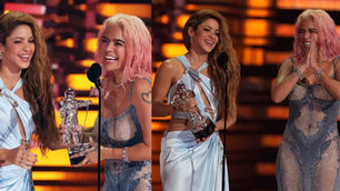 Shakira y Karol G sacaron orgullo patrio en discurso de los MTV VMAs: “Barranquilla, Medallo”