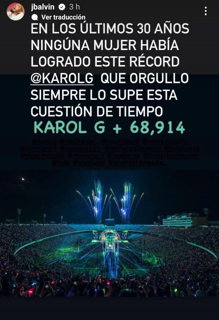 J Balvin felicitó a Karol G