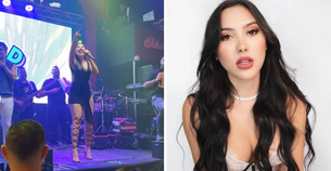 Aida Victoria se subió a la tarima y bailó con el cantante en discoteca en Medellín