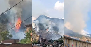Reportan fuerte incendio en el Cerro Pan de Azúcar de Medellín