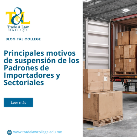 Principales motivos de suspensión de los Padrones de Importadores y Sectoriales
